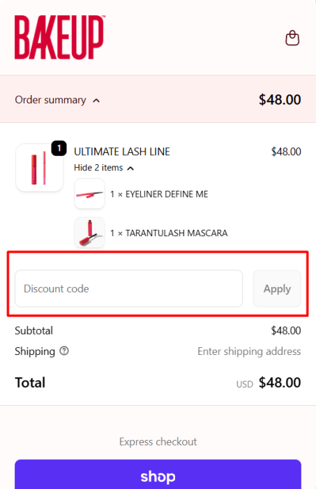 How to use Bakeup Beauty promo code