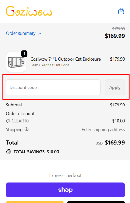 Where to enter Coziwow promo code How to use Coziwow promo code