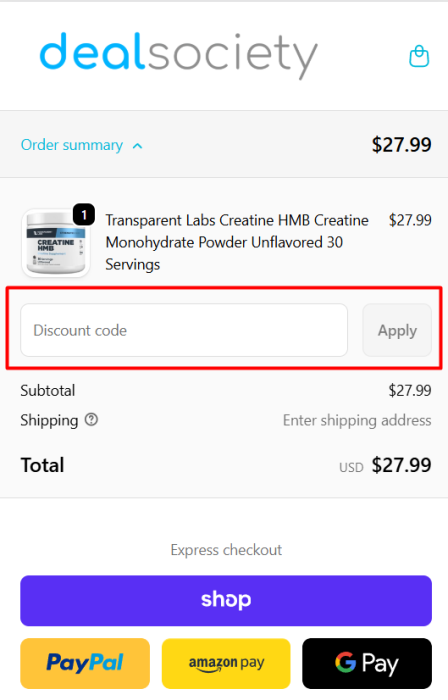 How to use Deal Society promo code