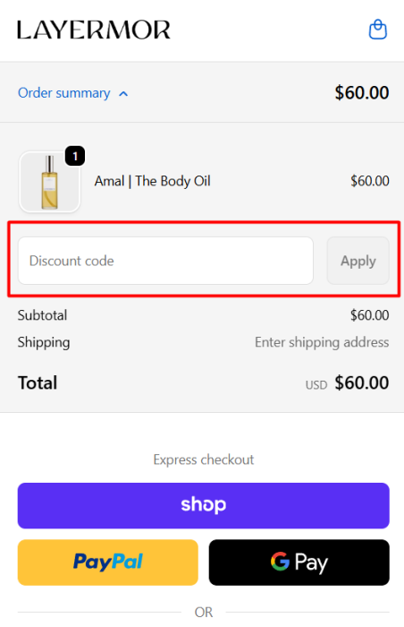 How to use Layermor promo code