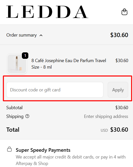 How to use LEDDA promo code