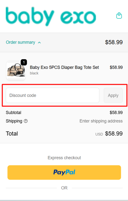 How to use BabyExo promo code