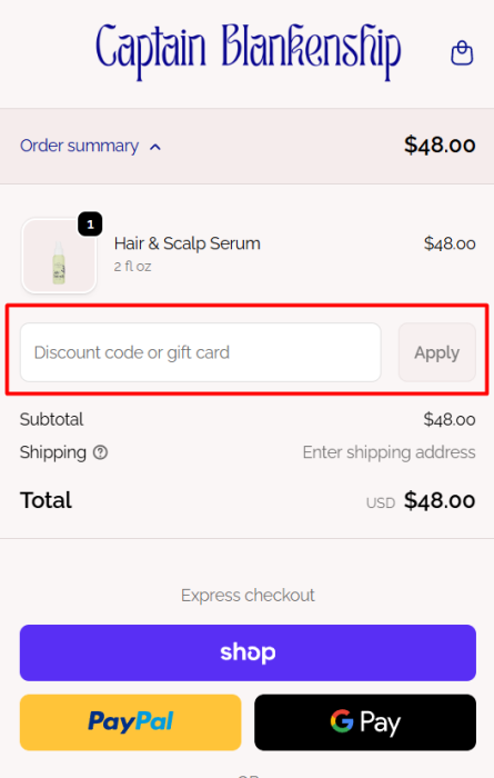 How to use Captain Blankenship promo code