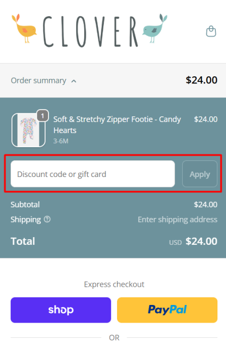 How to use Clover Baby & Kids promo code