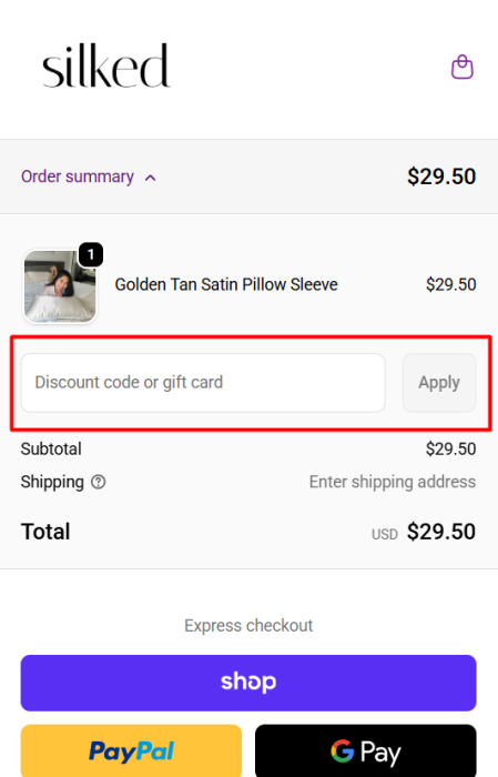 How to use Silked promo code