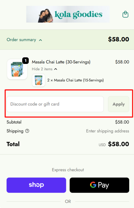 How to use Kola Goodies promo code