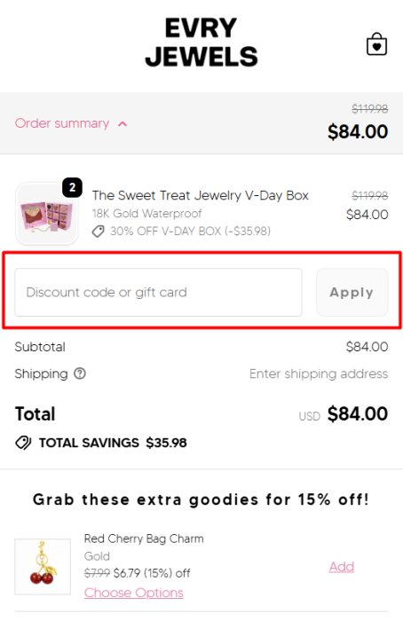 Where to enter Evry Jewels promo code How to use Evry Jewels promo code