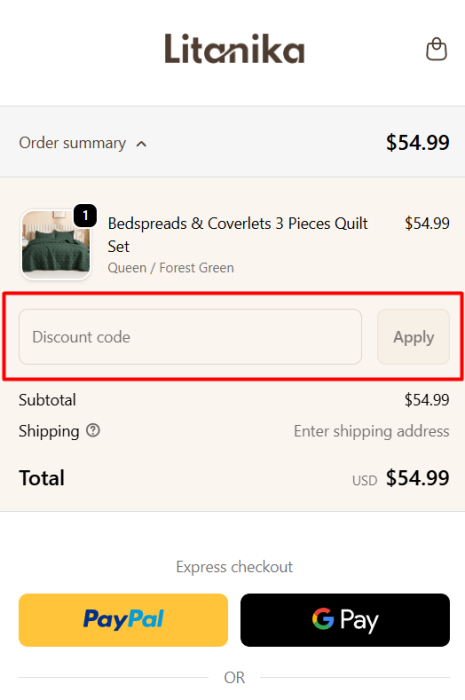 How to use Litanika promo code