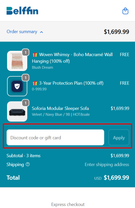 How to use Belffin promo code