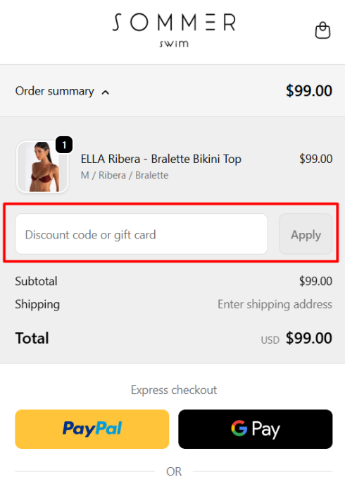 How to use Sommer Swim promo code