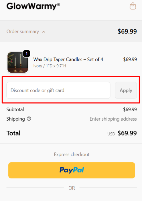 How to use GlowWarmy promo code