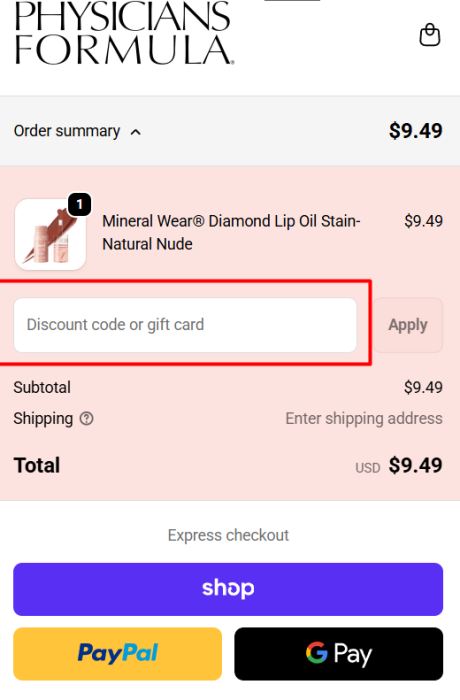 How to use Physicians Formula promo code