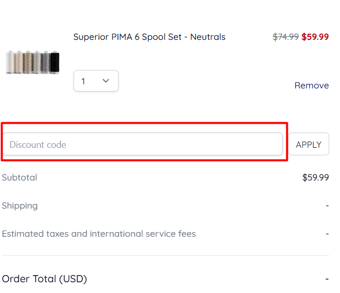 How to use Superior Threads promo code
