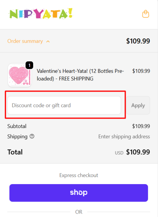 How to use NIPYATA! promo code