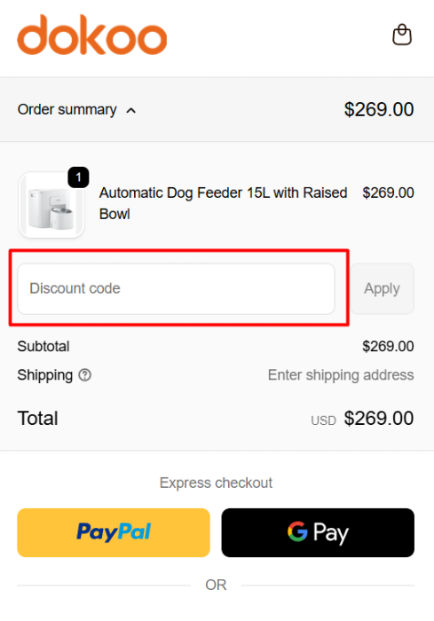 How to use Dokoo promo code