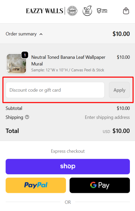 How to use EazzyWalls promo code