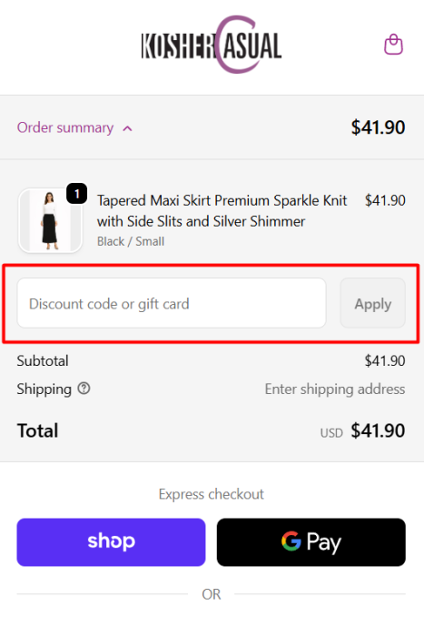 Where to enter Kosher Casual promo code How to use Kosher Casual promo code