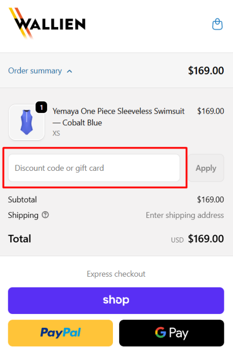 Where to enter WALLIEN promo code How to use WALLIEN promo code