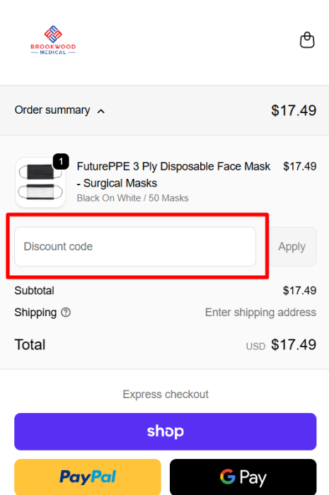 How to use Brookwood Med promo code