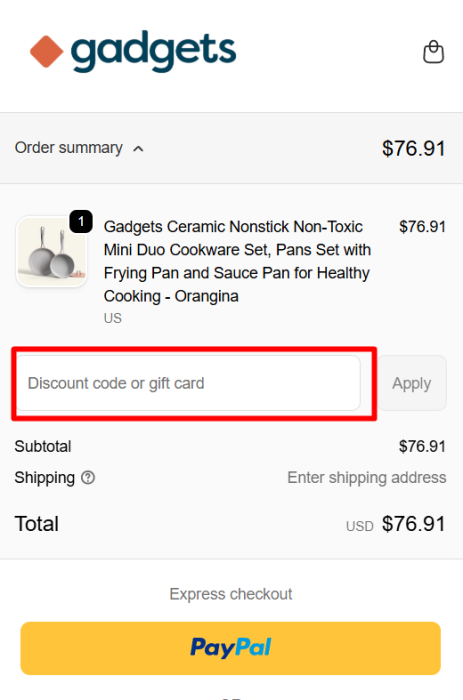 How to use Ciarra Gadgets promo code