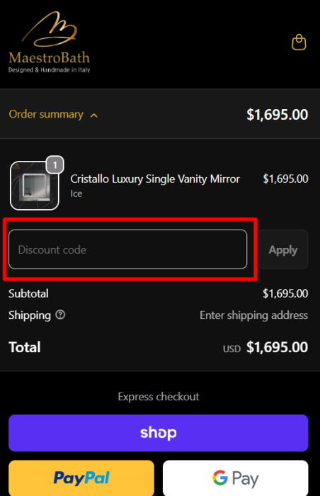 How to use MaestroBath promo code