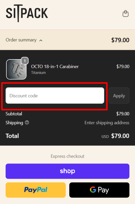 How to use Sitpack promo code
