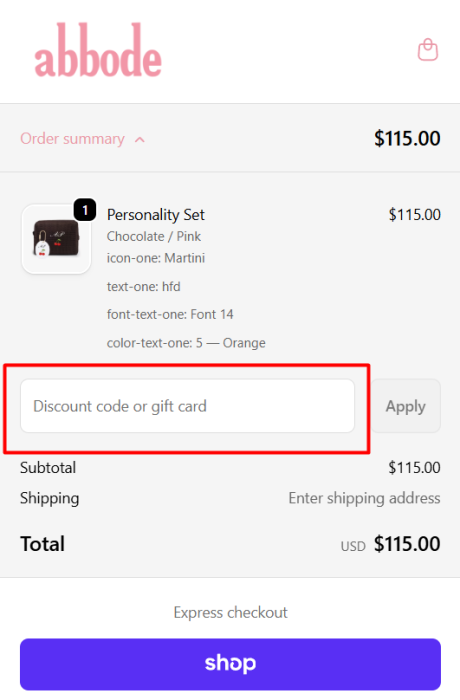 How to use Abbode promo code