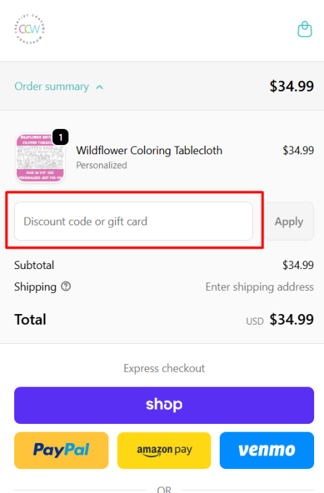 How to use Creative Crayons Workshop promo code