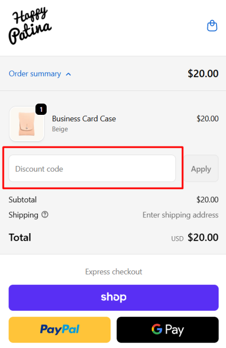 How to use Happy Patina promo code