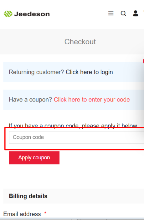 How to use Jeedeson promo code