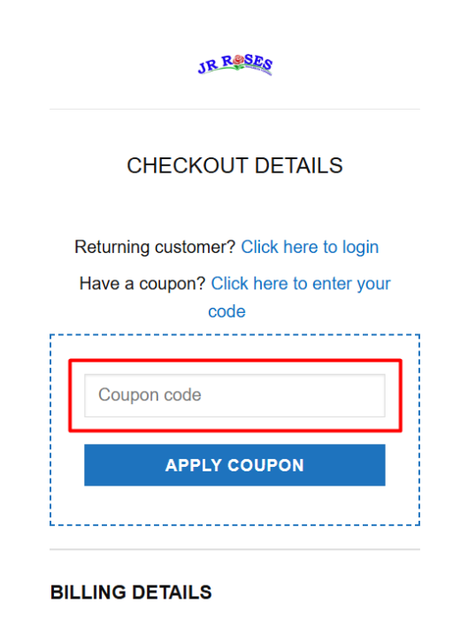 Where to enter JR Roses promo code How to use JR Roses promo code