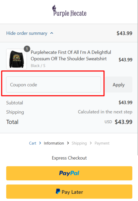 How to use Purple Hecate promo code