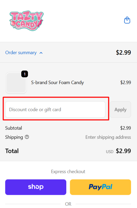 How to use TaztyCandy promo code