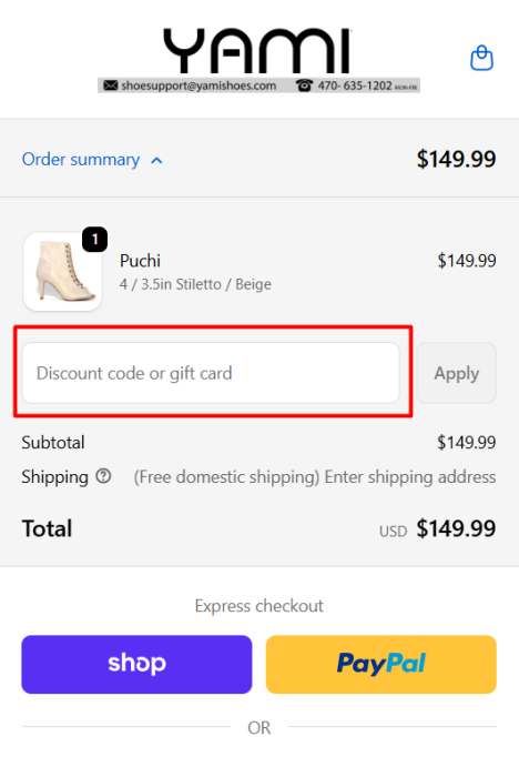 How to use Yami Dance Shoes promo code