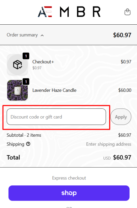 How to use AEMBR promo code