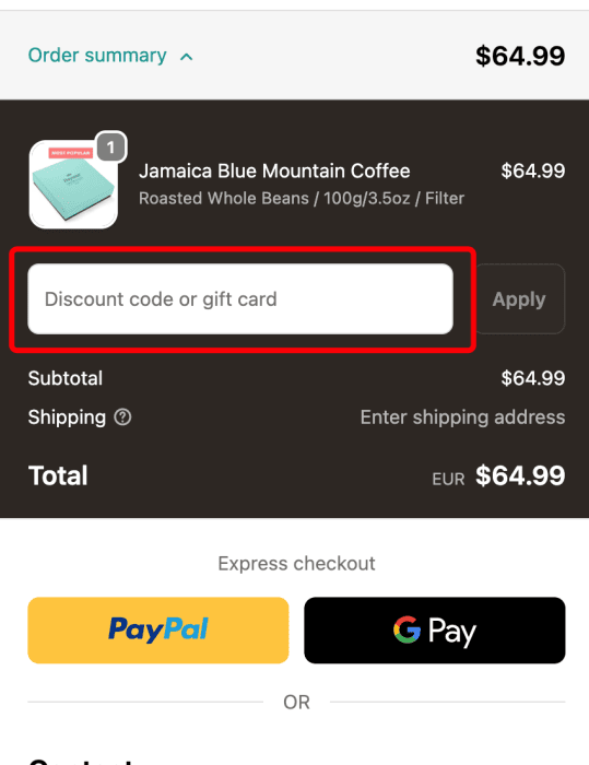 How to use Hayman Coffee promo code