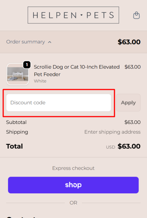 How to use Helpen Pets promo code