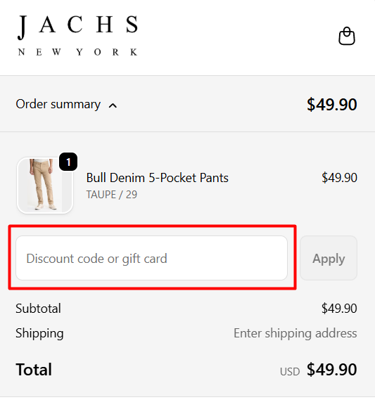 How to use JACHS NY promo code