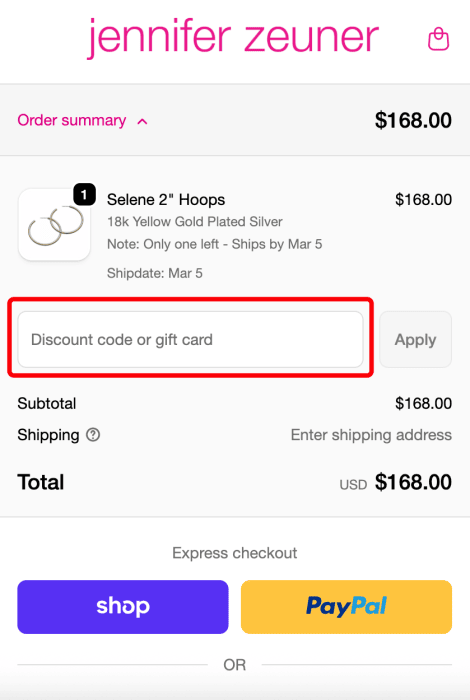 How to use Jennifer Zeuner promo code
