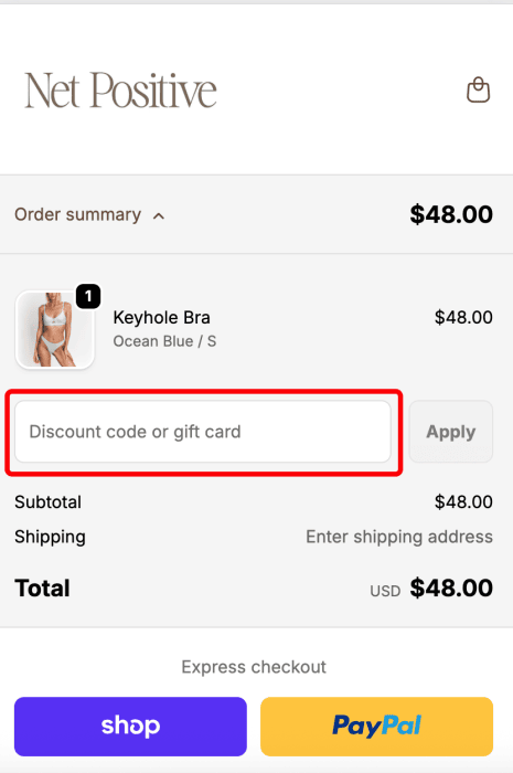 How to use Net Positive promo code