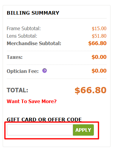 How to use FinestGlasses promo code