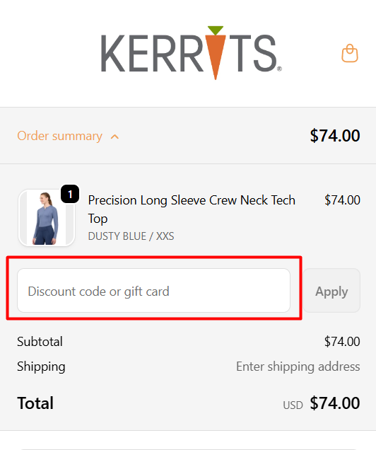 How to use Kerrits promo code