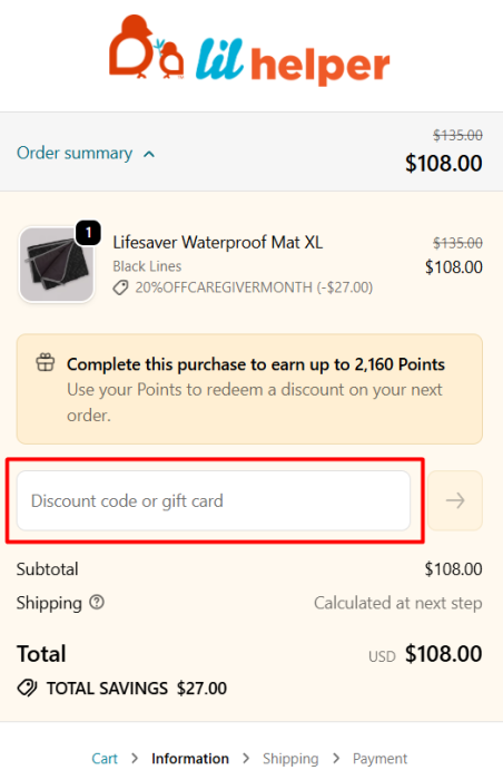How to use Lil Helper promo code