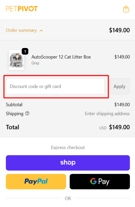 Where to enter PetPivot promo code How to use PetPivot promo code