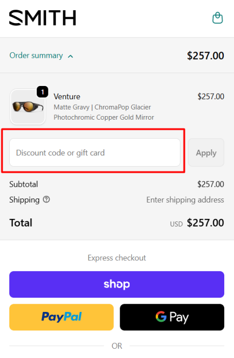 How to use Smith Optics promo code