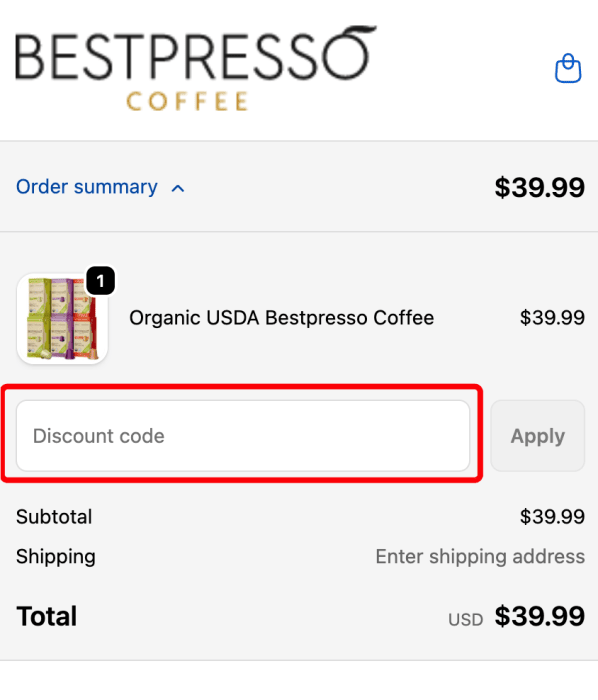How to use Bestpresso Coffee promo code