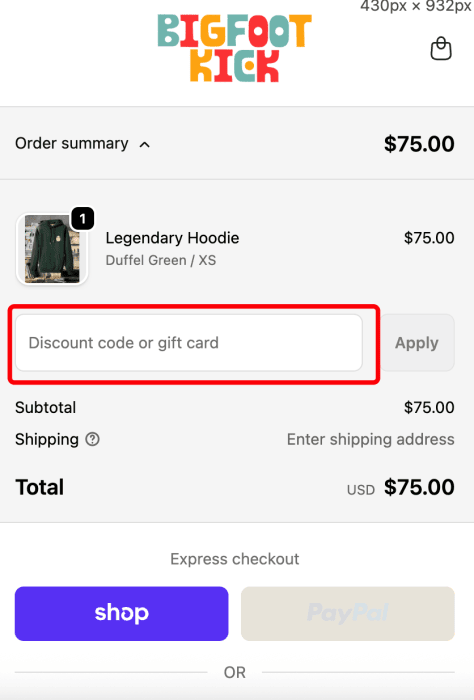 How to use Bigfoot Kick promo code