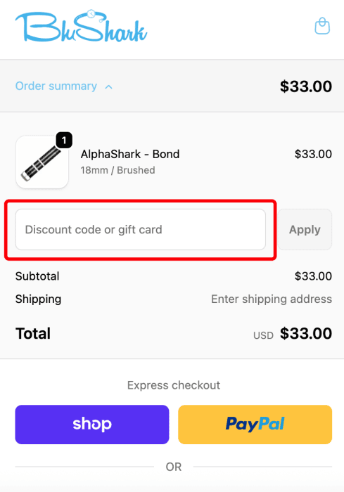 How to use BluShark Straps promo code