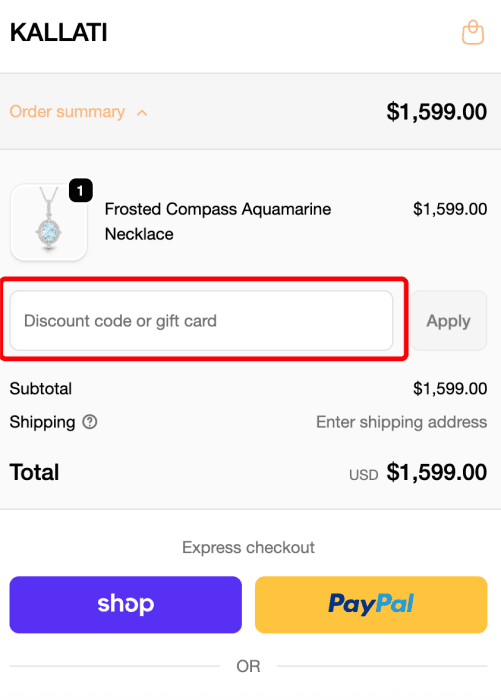 How to use KALLATI promo code