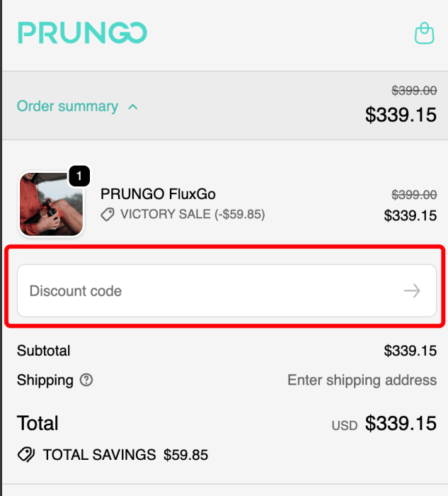 How to use PRUNGO promo code